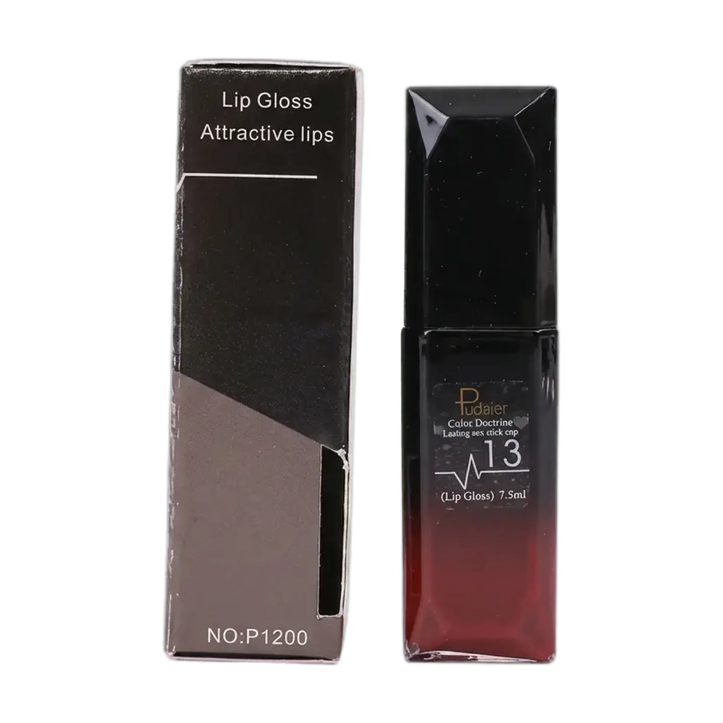 1001010509722_1.webp Lipgloss Pudaier A13 mit glänzendem Finish, 7,5 ml (Schwarz/Rot)