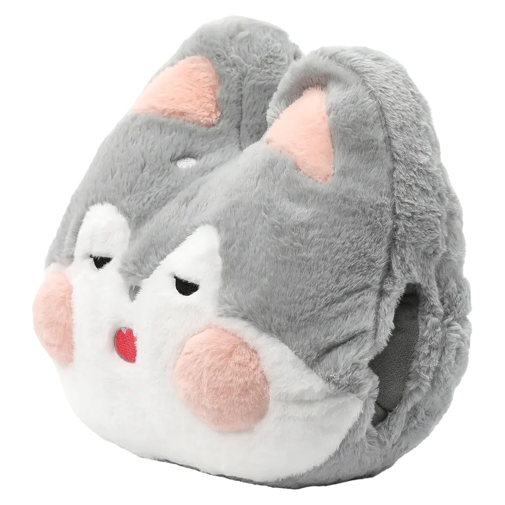 6932559603330_1.webp Handwärmer-Kissen aus Polyester mit Husky-Design (Grau/Weiß)