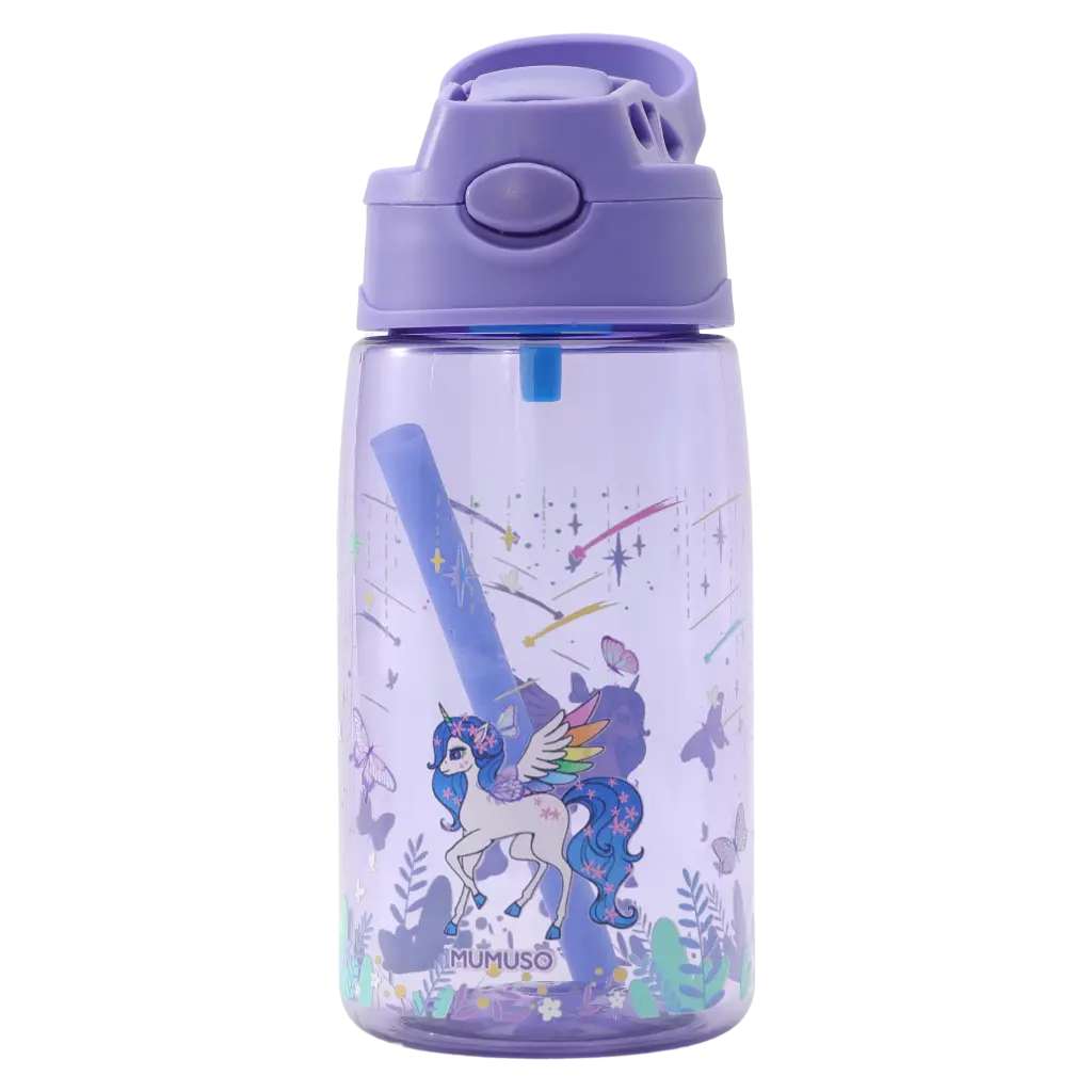 6932559605921.webp Kunststoff-Trinkflasche, 480 ml mit Einhorn-Design (Lila)