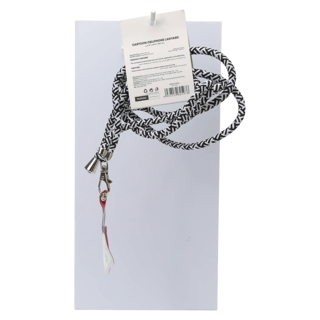 6932559605976_2.webp Handy-Lanyard aus Nylon mit Design (Schwarz/Minzgrün/Rosa)