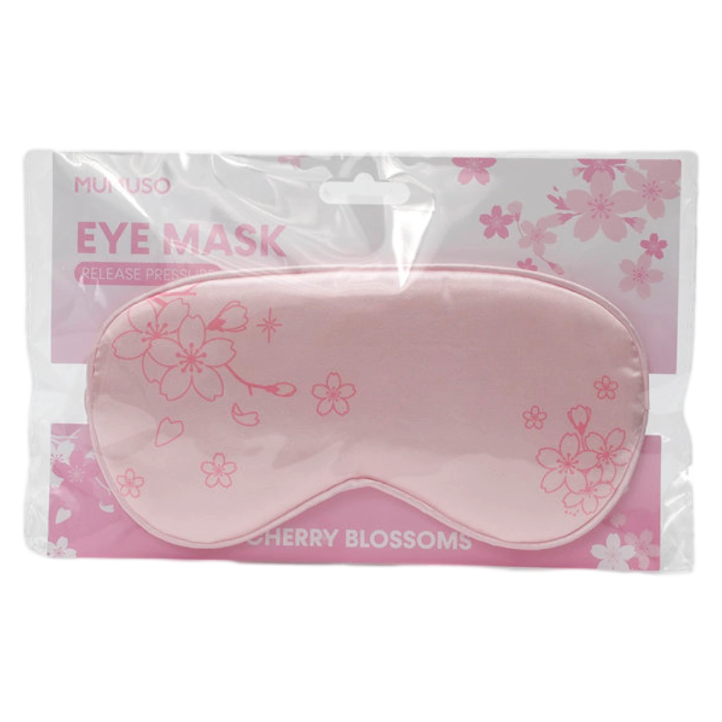 6932559607741.webp Schlafmaske aus Polyester mit Kirschblüten-Design, angenehm weich (Rosa)