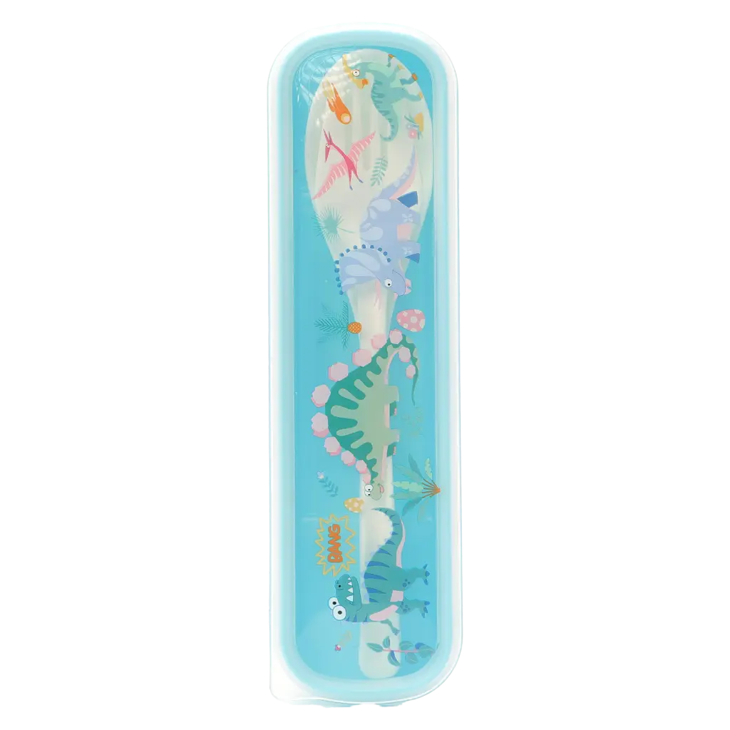 6932559618747.webp 2-teiliges Kunststoff-Besteckset mit Dinosaurier-Design (Blau)