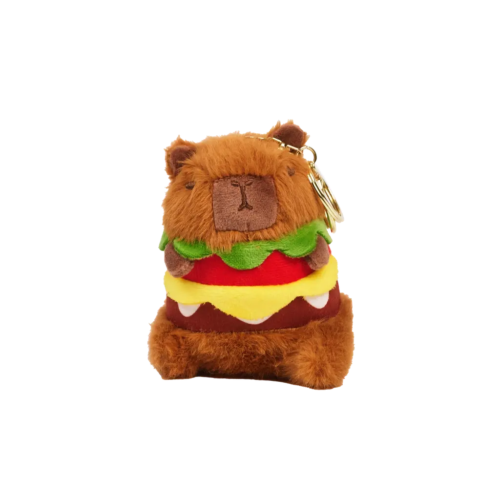 6932559628982.webp Plüsch-Anhänger mit Capybara-Design als Burger-Print, 60 g (Mehrfarbig)