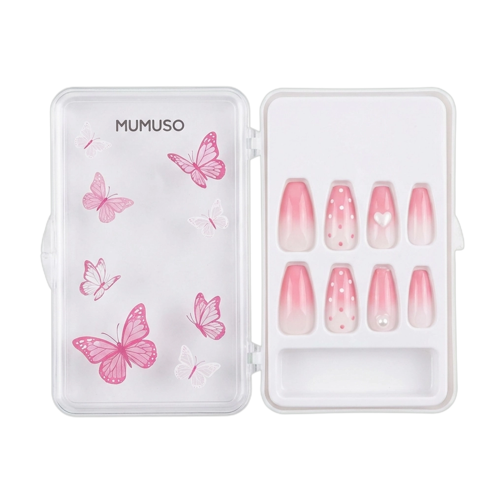 6932559638219.webp Set künstliche Fingernägel mit Print-Design (Rosa)