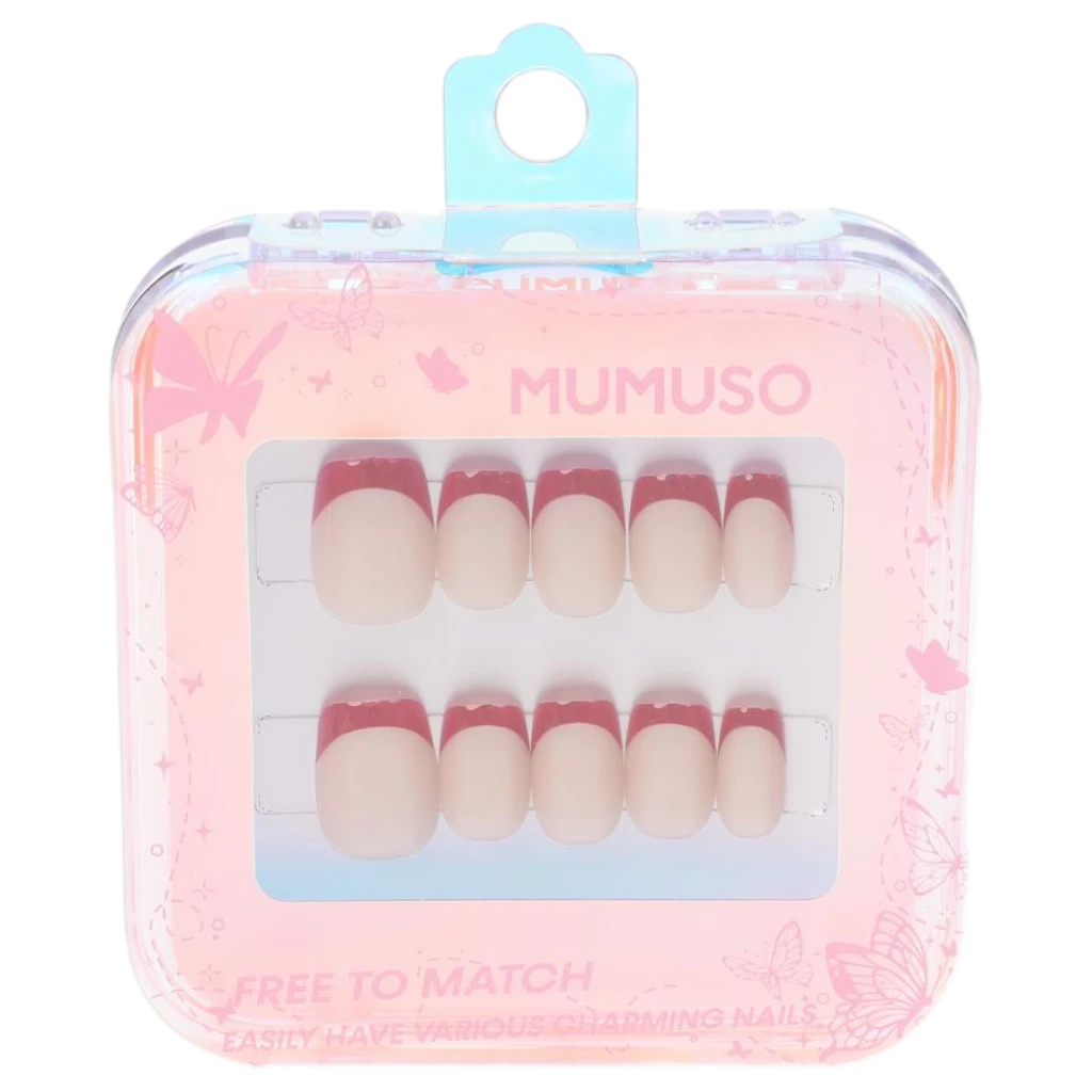 6932559639063.webp Künstliche Fingernägel mit French-Design, 12 Stück (Rosa/Weiß)