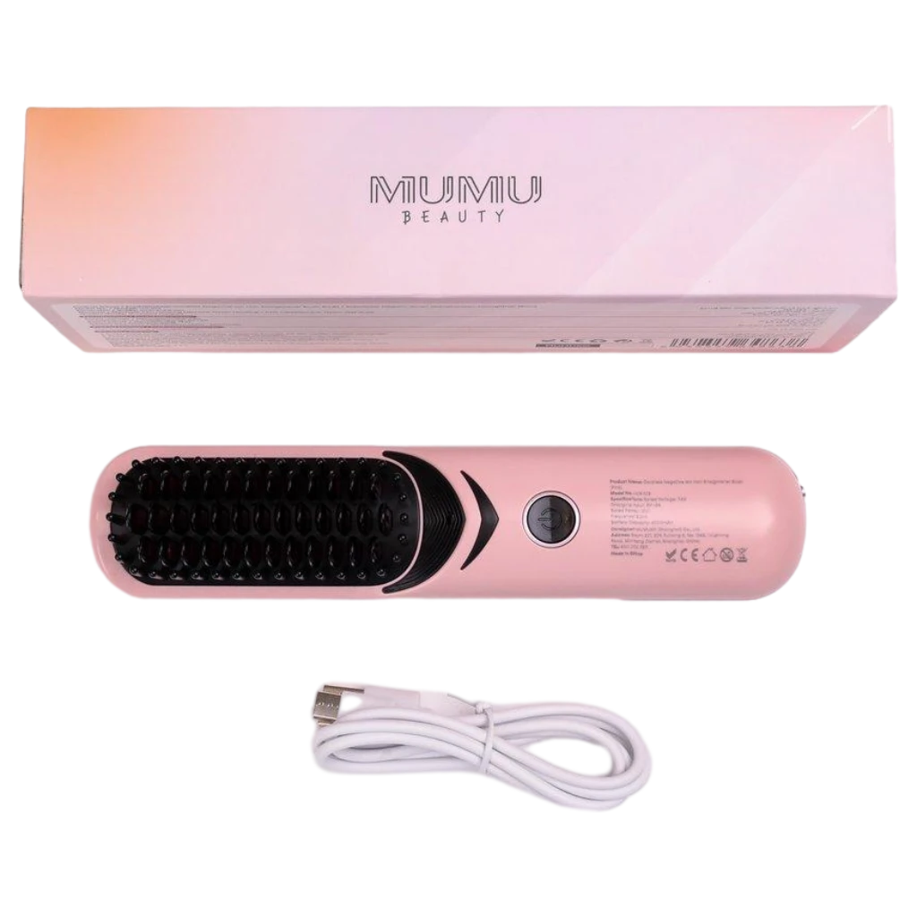 6932559648638_2.webp Elektrische Glättbürste mit Negativ-Ionen-Technologie für Haare (Rosa)