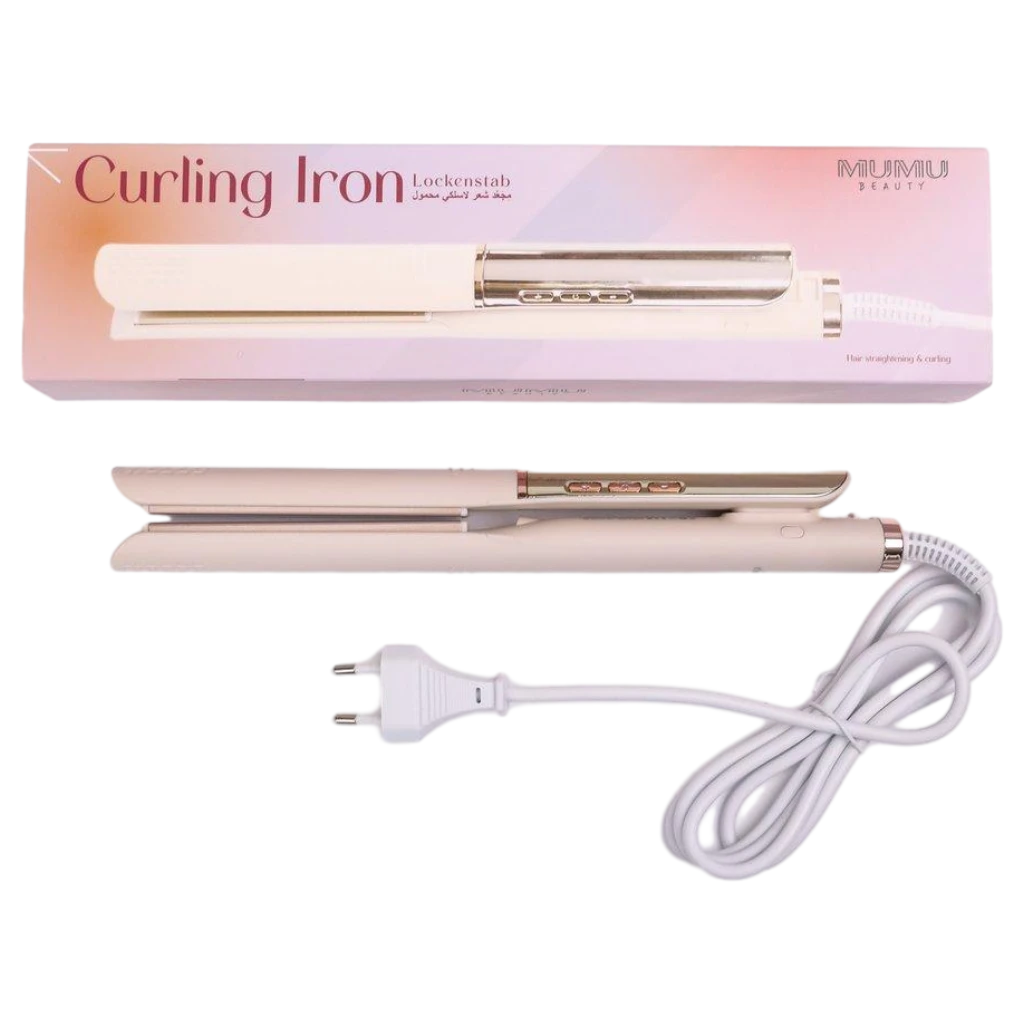 6932559648935.webp Lockenstab mit Keramikbeschichtung, 2-in-1 Stylinggerät (Creme)