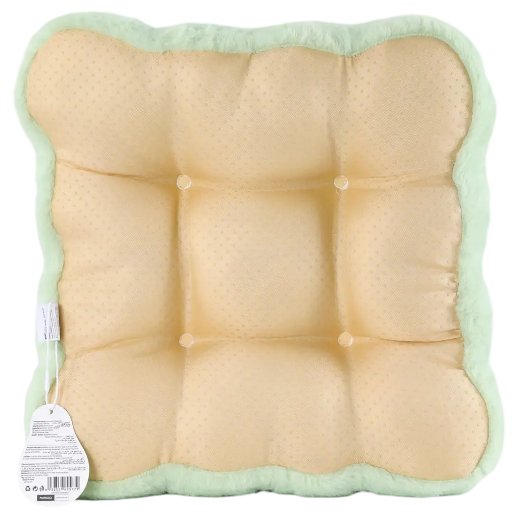 6932559695779_1.webp Sitzkissen aus Plüsch mit Avocado-Print, quadratisch (Grün/Beige)