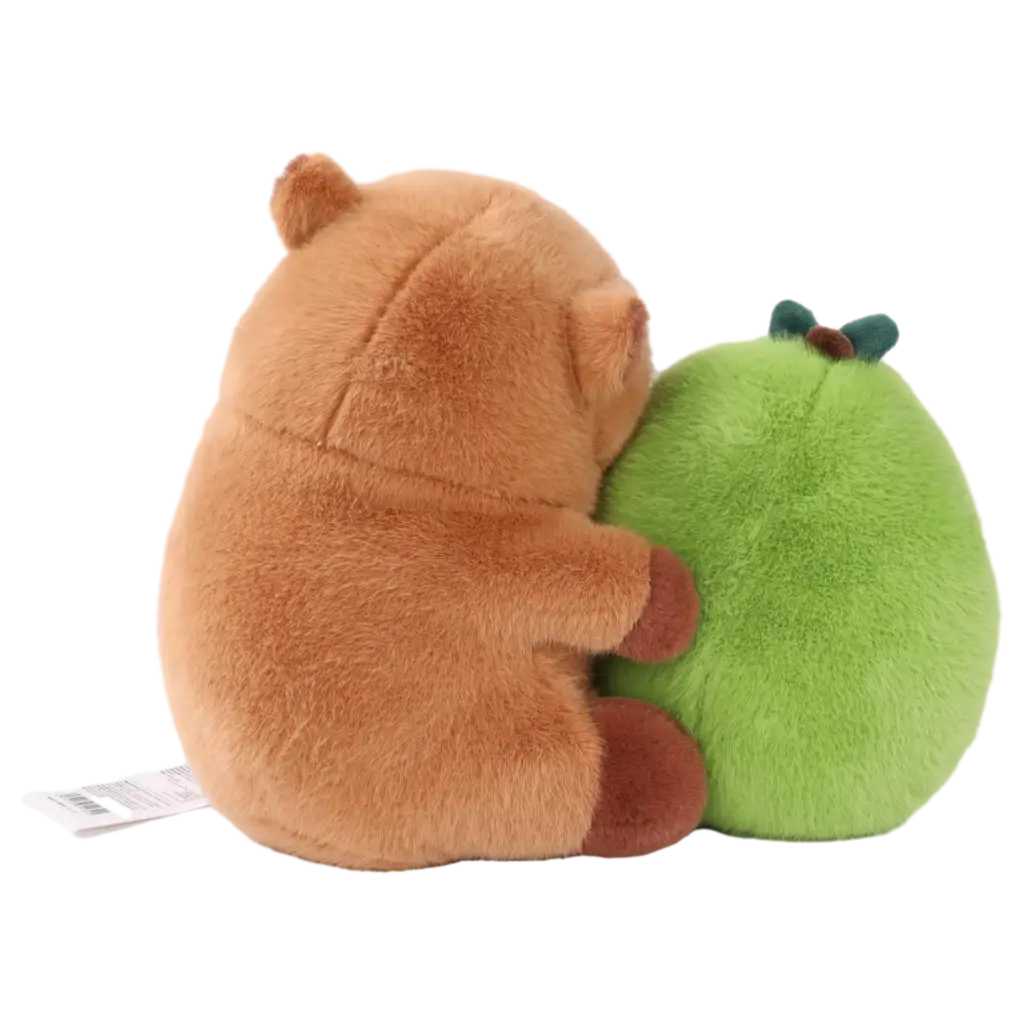 6932559699340_2.webp Plüschtier Capybara mit Avocado, weich gefüllt (Grün/Braun)