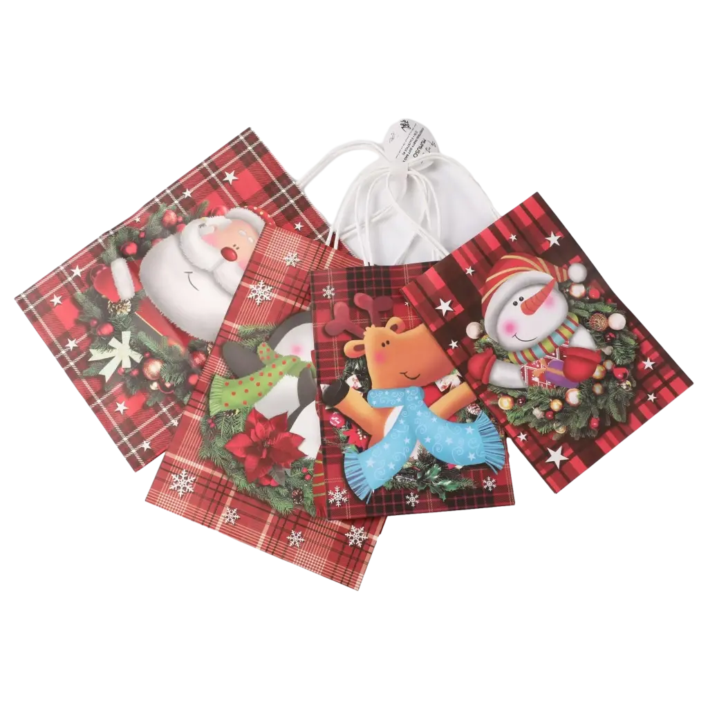 6932559699814.webp Weihnachtsgeschenktüten-Set (2 kurze + 2 lange/Stil A)