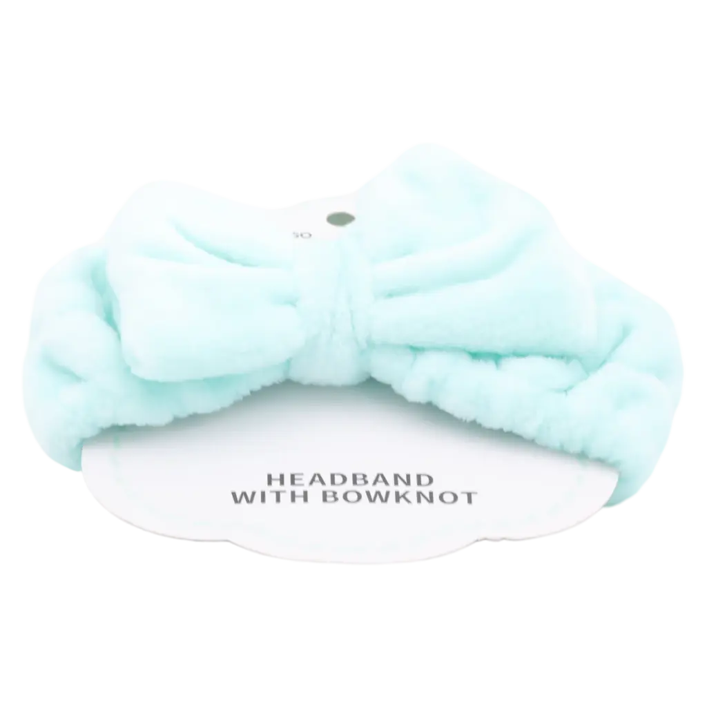 6941347760018_2.webp Haarband mit Schleife aus Polyester für Gesichtspflege und Make-up (Hellgrün)