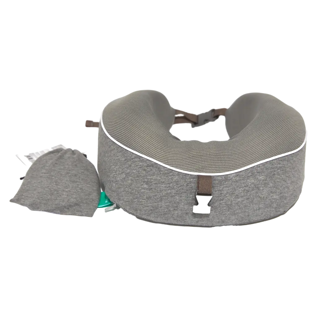 6941347786971_2.webp Memory Foam Nackenkissen-Set mit Schlafmaske und Ohrstöpseln (Grau)