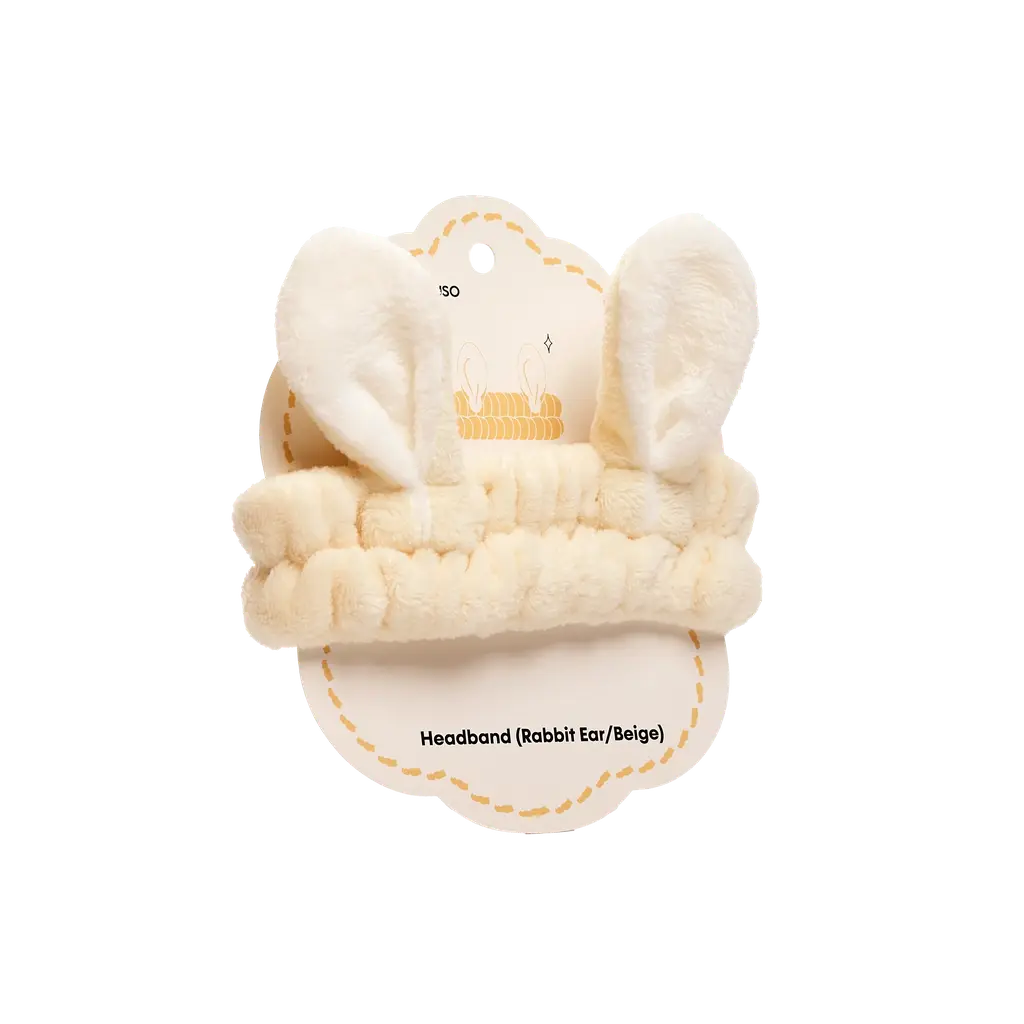 6972072297685_1.webp Flauschiges Haarband aus Polyester mit Hasenohren-Design (Beige)