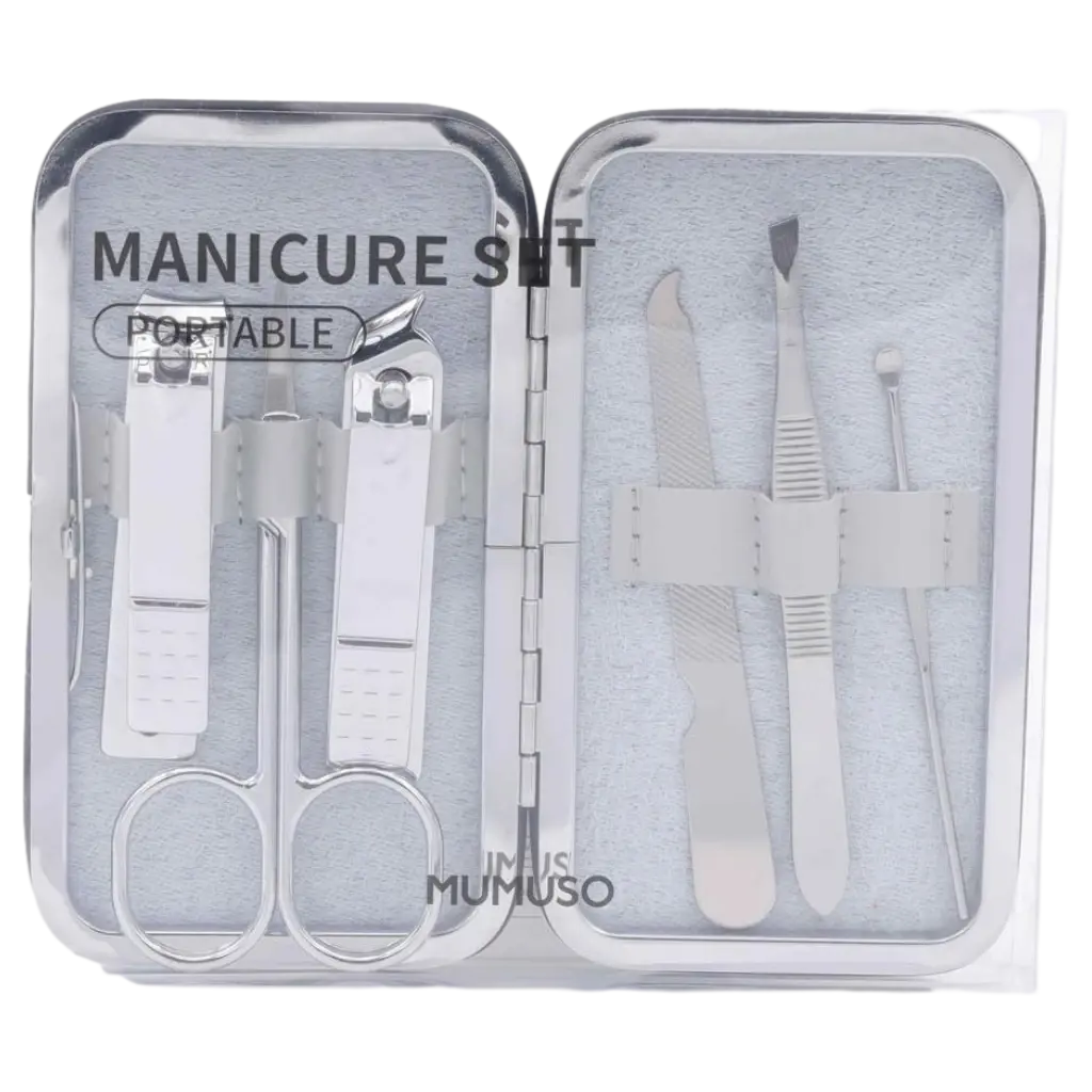 6972229392010_1.webp 6-teiliges Maniküre-Set aus Metall im Etui (Silber)