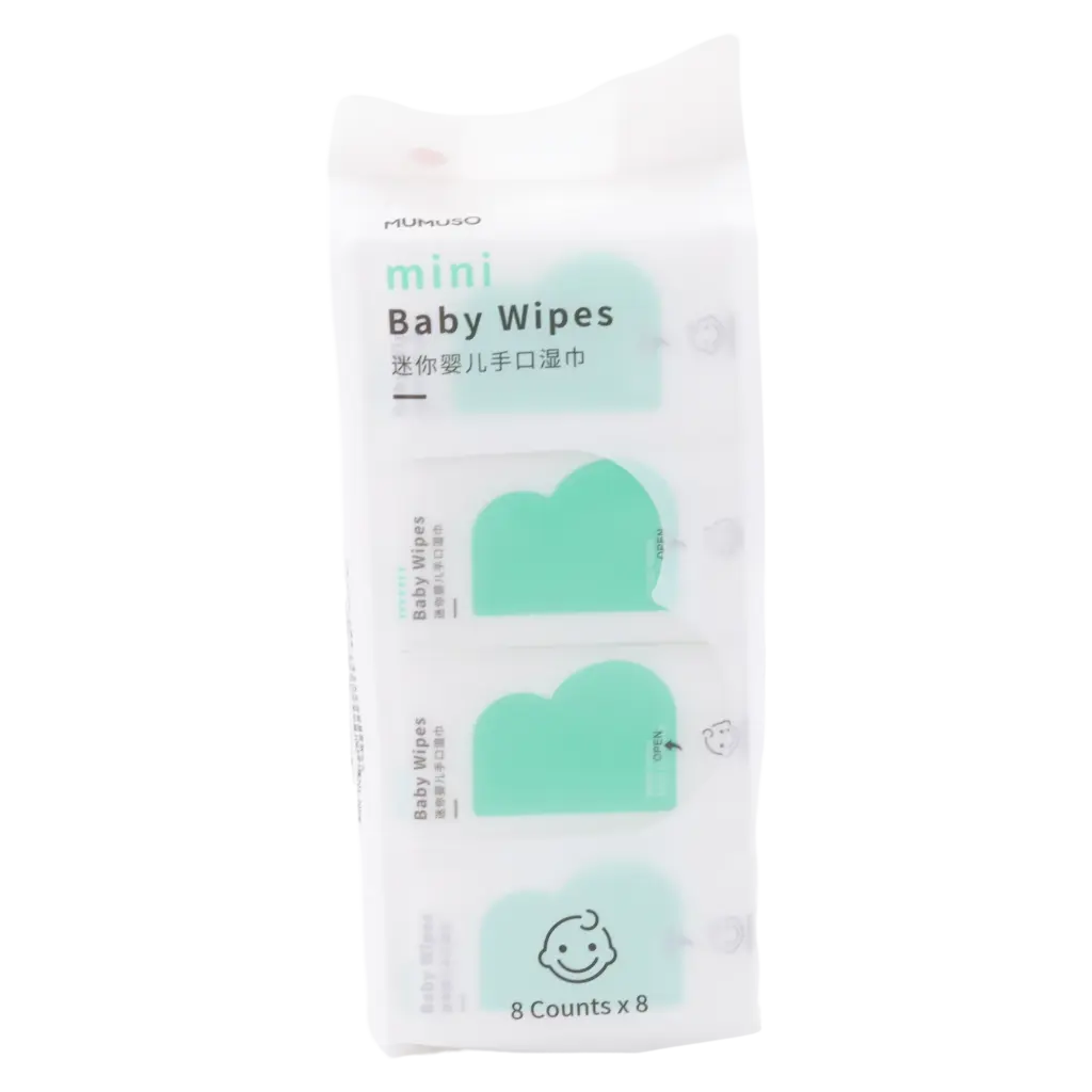 6972229393123_2.webp 8×8 Mini Baby Feuchttücher aus Vliesstoff für sensible Haut (Weiß/Grün)