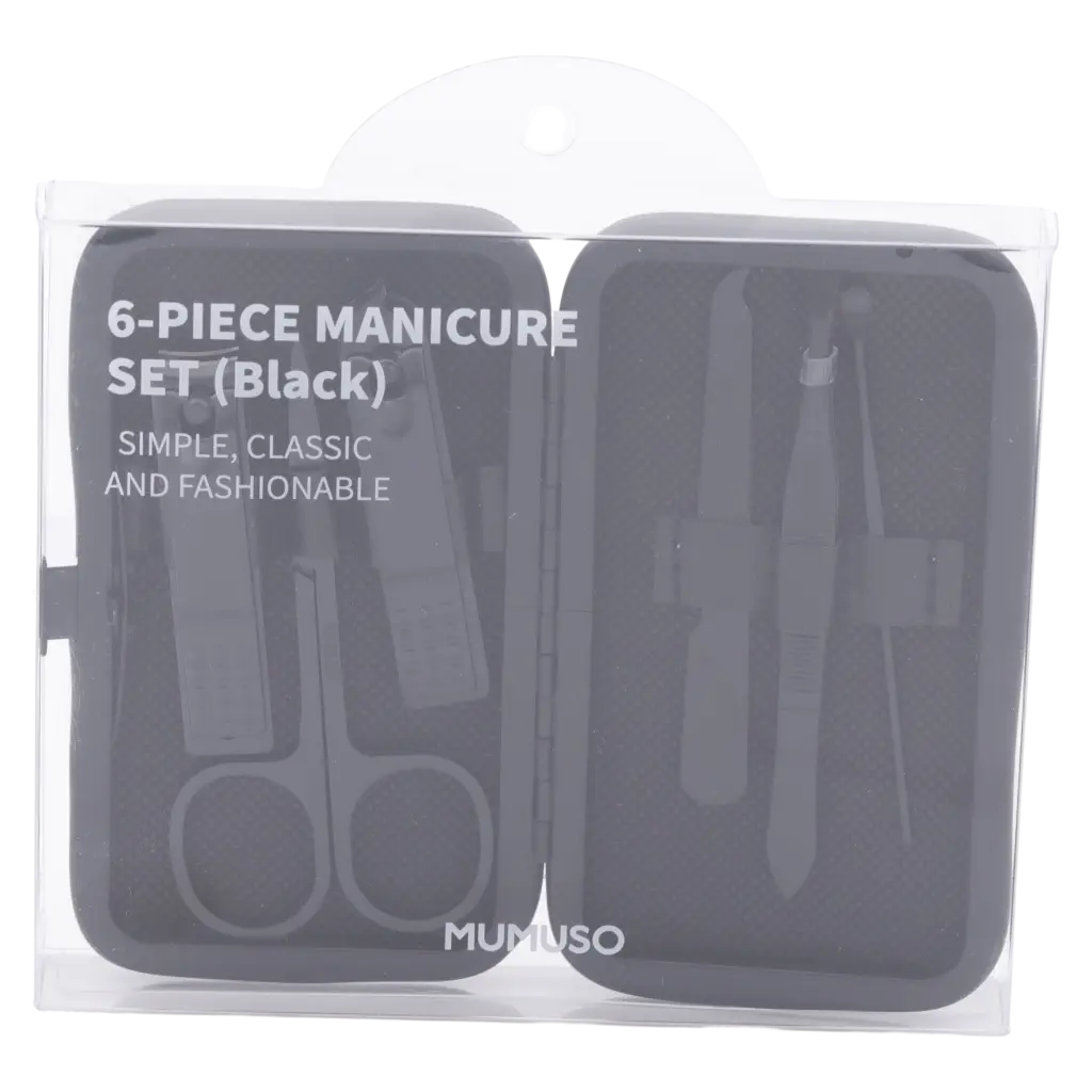 6975349062887_1.webp 6-teiliges Maniküre-Set mit Etui für Nagelpflege (Schwarz)