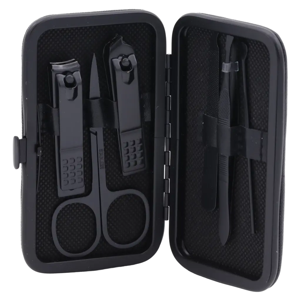 6975349062887_3.webp 6-teiliges Maniküre-Set mit Etui für Nagelpflege (Schwarz)