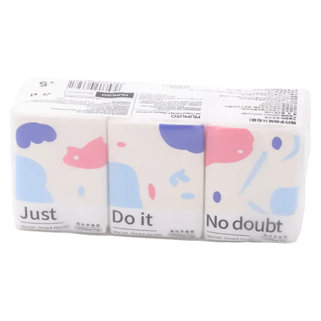 6975349066281_2.webp 6er-Pack Taschentücher aus natürlichem Zellstoff (Weiß/Rosa/Blau)