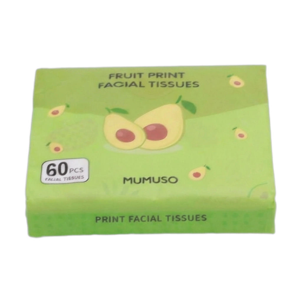 6975528765097_1.webp 60 Gesichtstücher aus Naturzellstoff mit Avocado-Design (Mehrfarbig)