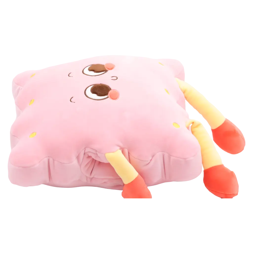 6975528766421_1.webp Handwärmer-Kissen aus Polyester mit Toast-Design, ca. 32 × 31 cm (Rosa)