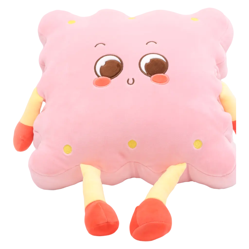 6975528766421_3.webp Handwärmer-Kissen aus Polyester mit Toast-Design, ca. 32 × 31 cm (Rosa)