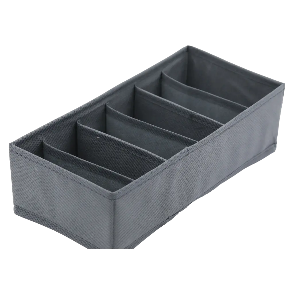 6975668398551_3.webp Faltbare Unterwäsche-Aufbewahrungsbox aus Vliesstoff, 6 Fächer (Grau)