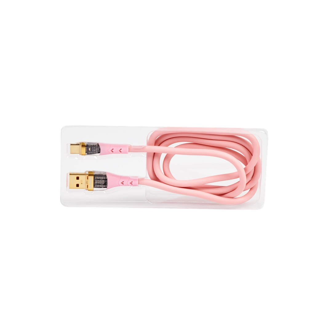 6975959830951_1.webp USB-C-Kabel aus TPE, 1 m mit transparenter Schale (Pink)