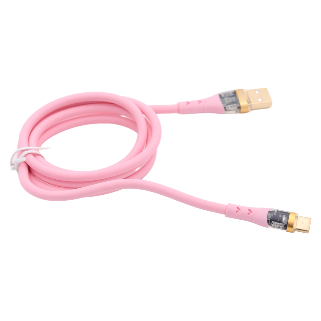 6975959830951_2.webp USB-C-Kabel aus TPE, 1 m mit transparenter Schale (Pink)