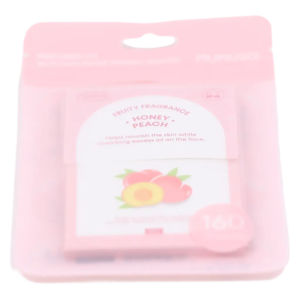 6976227002452_1.webp Oil-Control Paper parfümiert mit Honig-Pfirsich-Duft, 160 Blatt (Rosa)