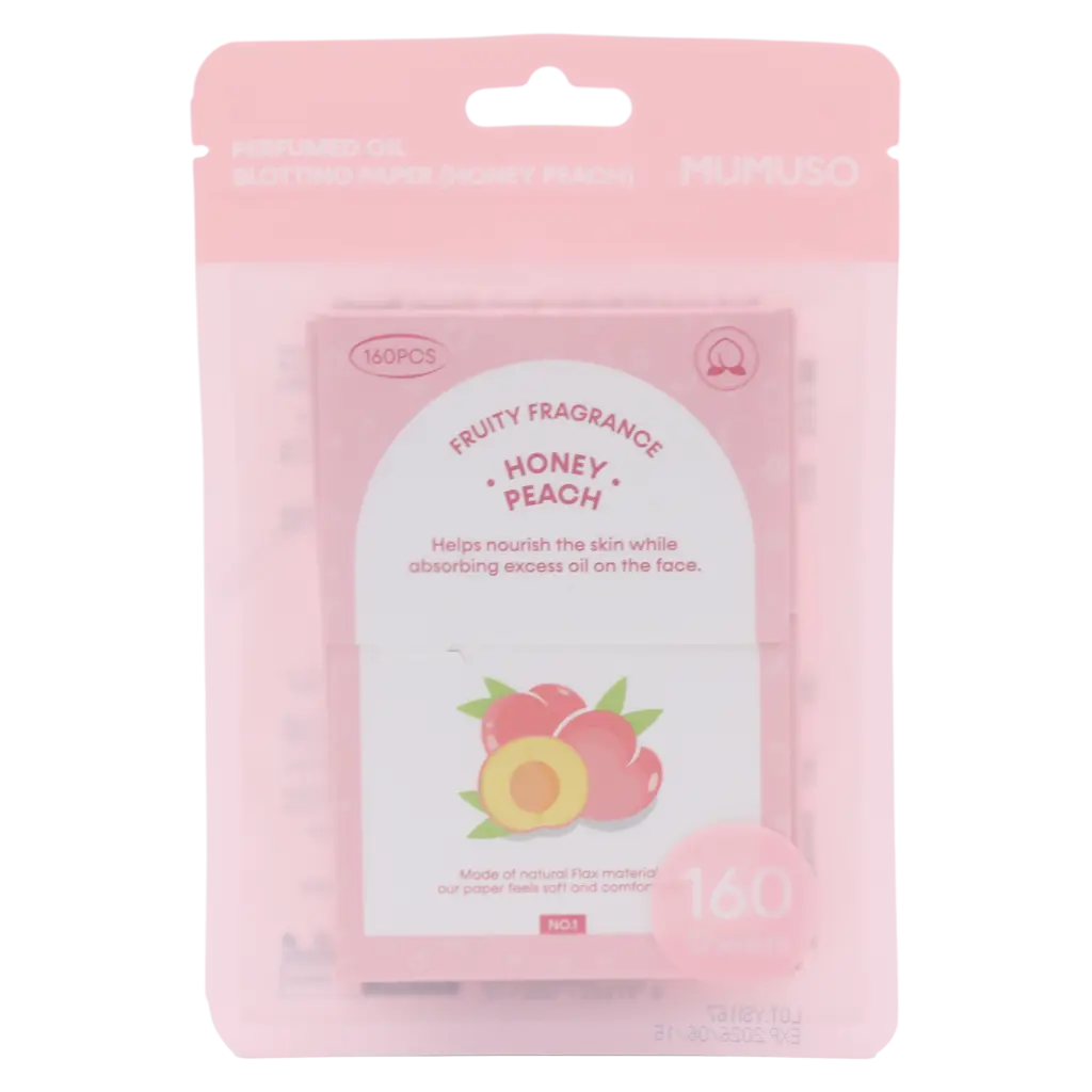 6976227002452_3.webp Oil-Control Paper parfümiert mit Honig-Pfirsich-Duft, 160 Blatt (Rosa)