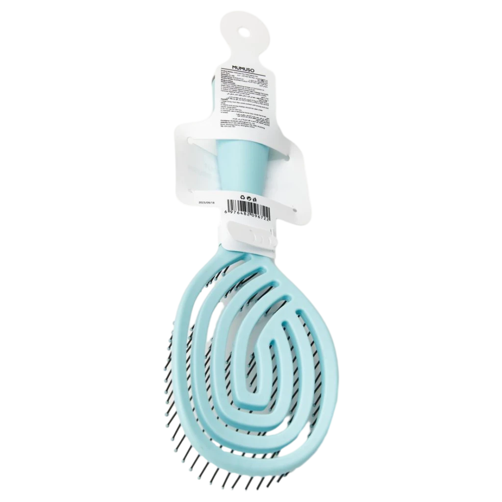 6976482096722_1.webp Kunststoff-Haarbürste, entwirrend mit offenem Design (Hellblau)