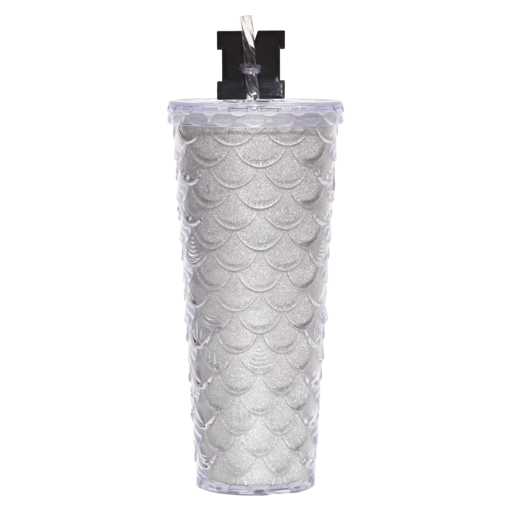 6976628014313_1.webp Tumbler aus Polystyrol mit Strohhalm, 700 ml (Weiß) für kalte Getränke