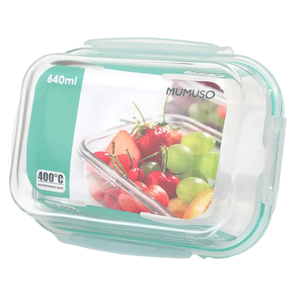 6976628016744_1.webp Glas Frischhaltebehälter mit Polypropylen-Deckel, 640 ml (Mint)