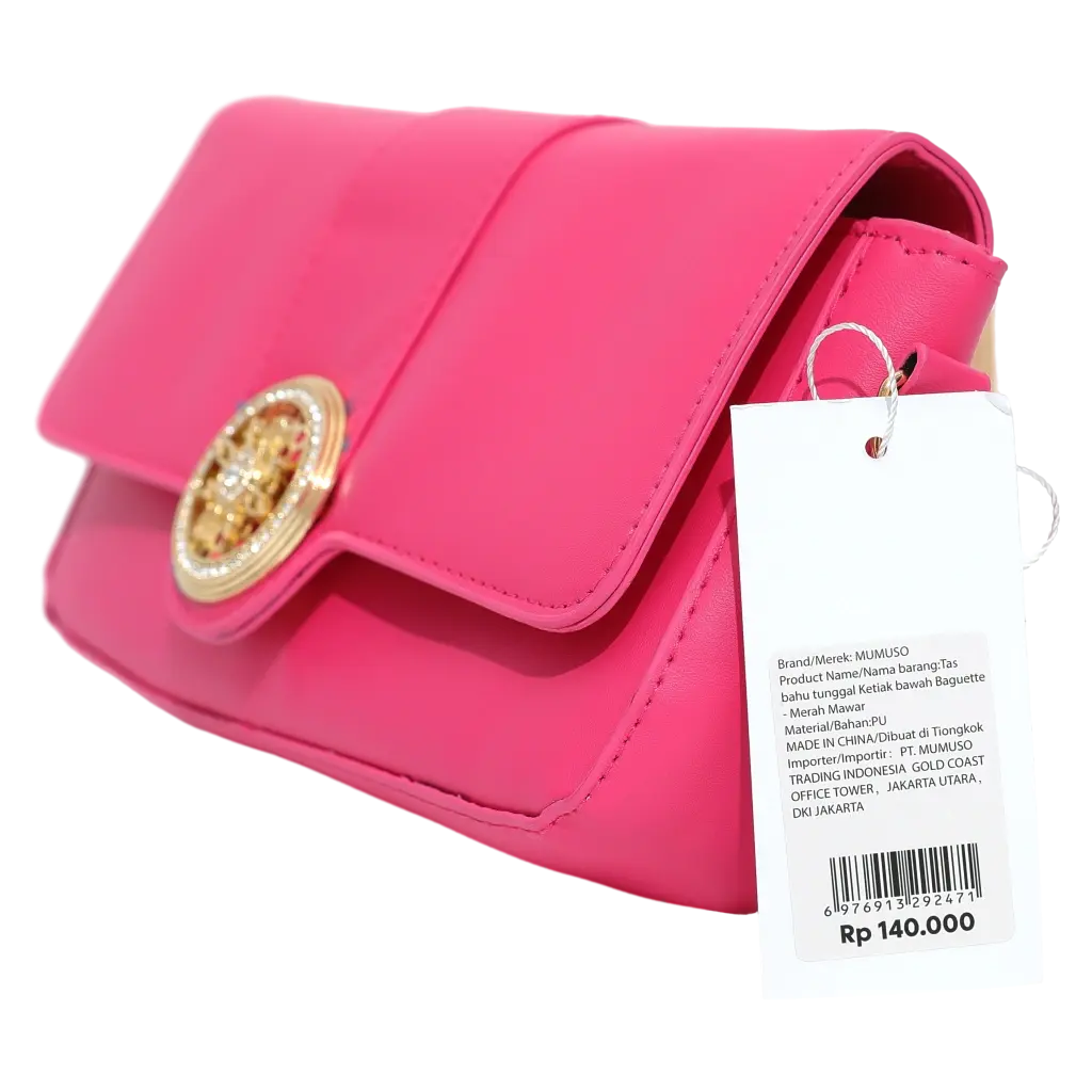 6976913292471_1.webp Schultertasche aus Kunstleder mit Schmuckelement (Pink)