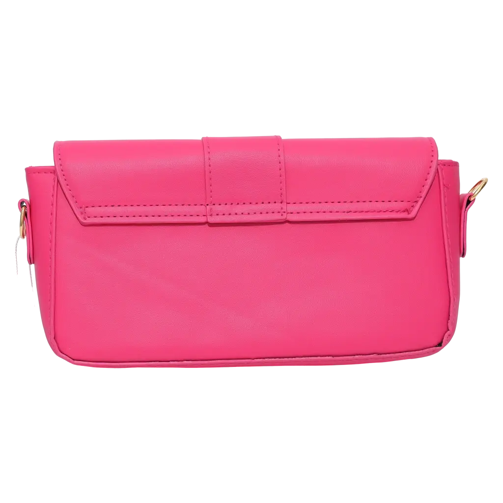6976913292471_2.webp Schultertasche aus Kunstleder mit Schmuckelement (Pink)