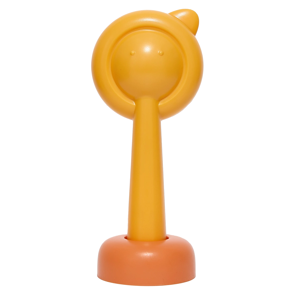 6976913294871_1.webp Selbstreinigende Haustierbürste mit Basis für Hunde und Katzen (Gelb/Orange)