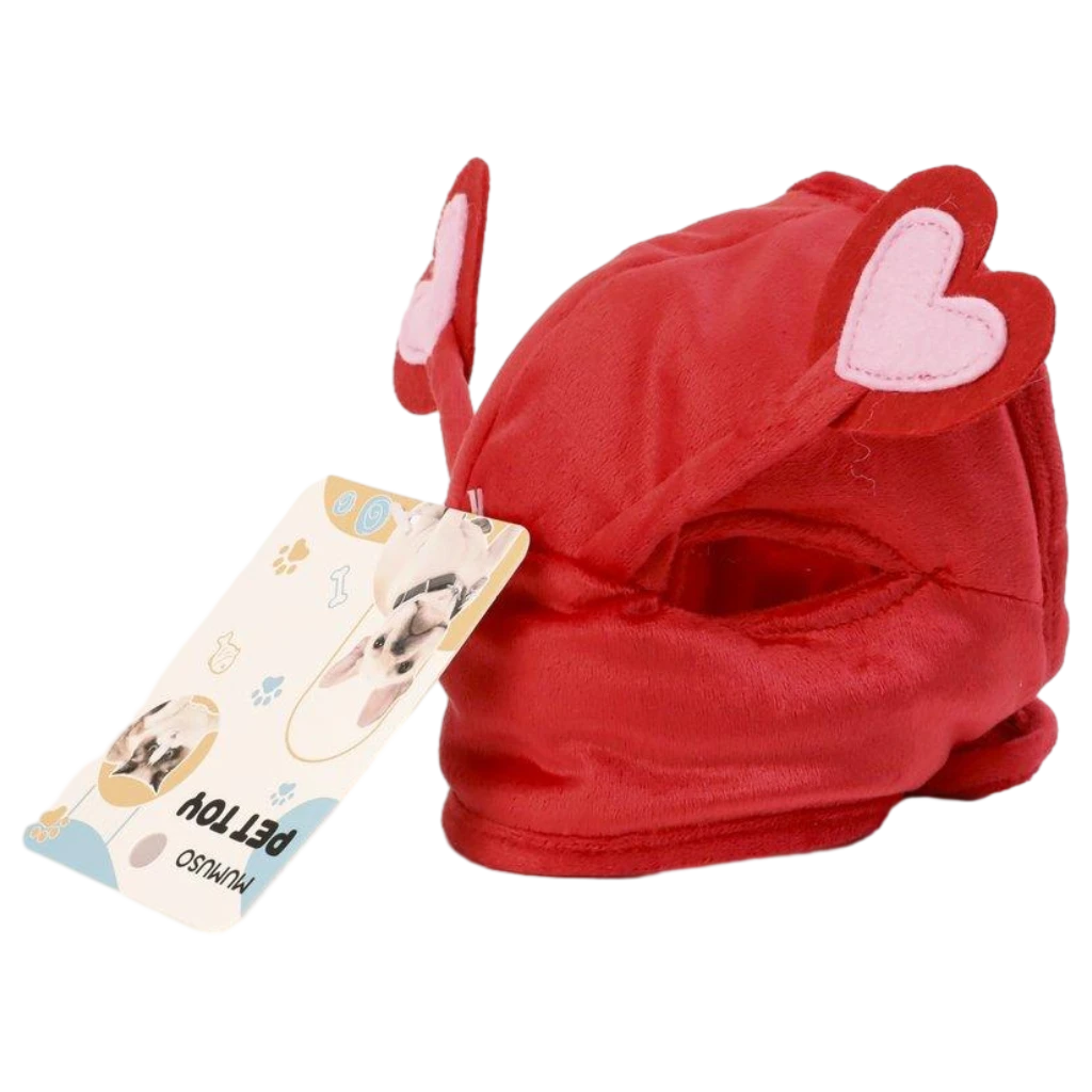6976913295120_2.webp Haustierhut aus Polyester mit Herz-Design (Rot)