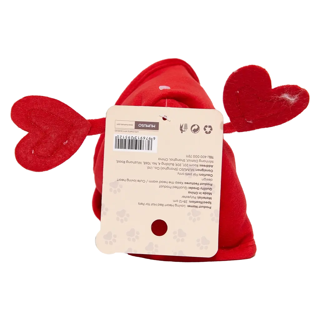 6976913295120_9.webp Haustierhut aus Polyester mit Herz-Design (Rot)