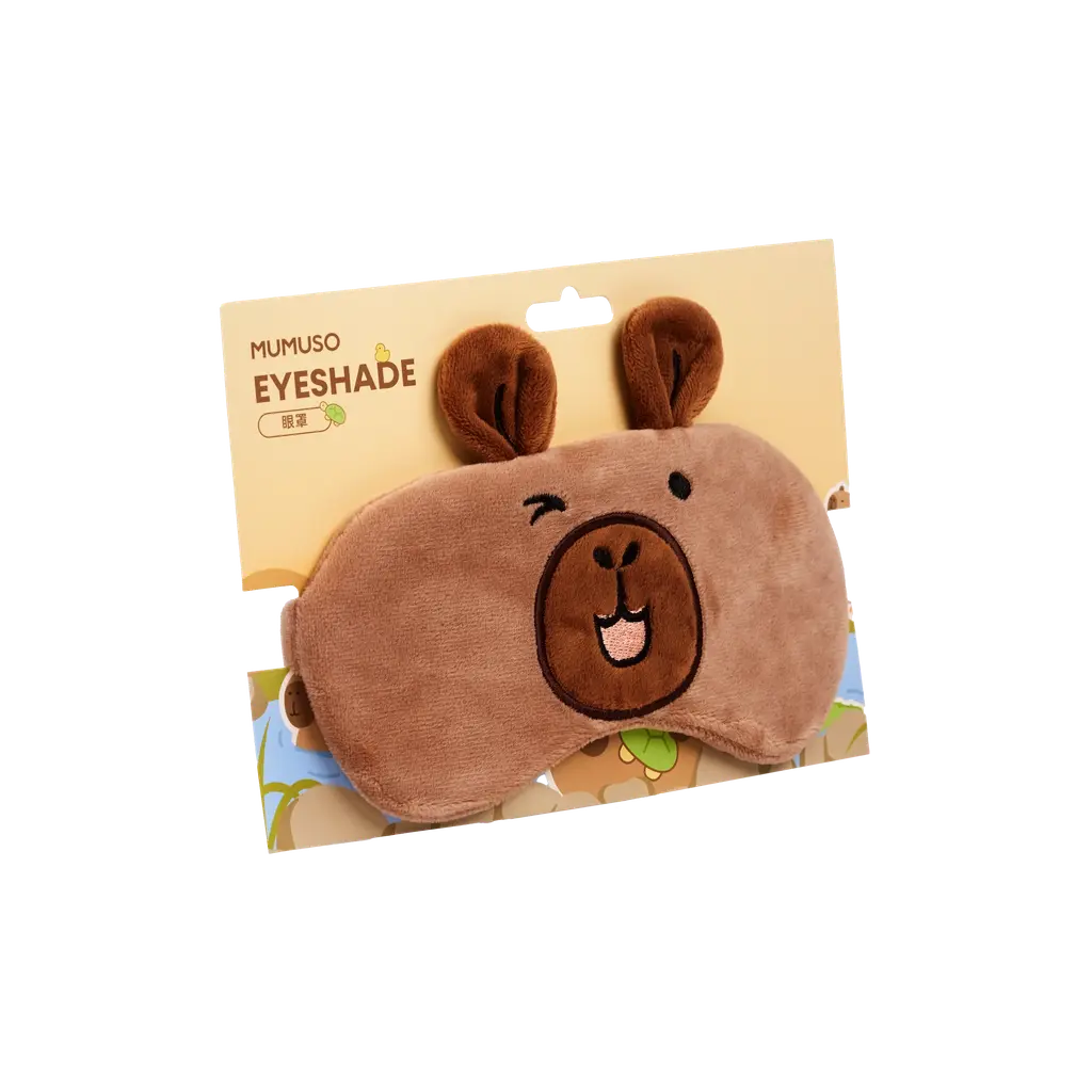 6977084554023_1.webp Schlafmaske aus Polyester mit Capybara-Design, weich und lichtundurchlässig (Braun)