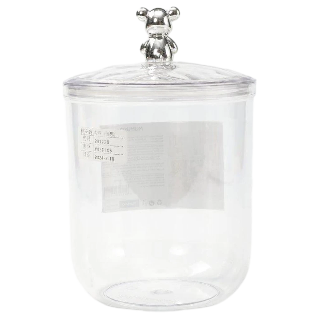 6977084559868_1.webp PET-Aufbewahrungsdose mit Bär-Design, luftdichter Deckel, 1400 ml (Transparent)