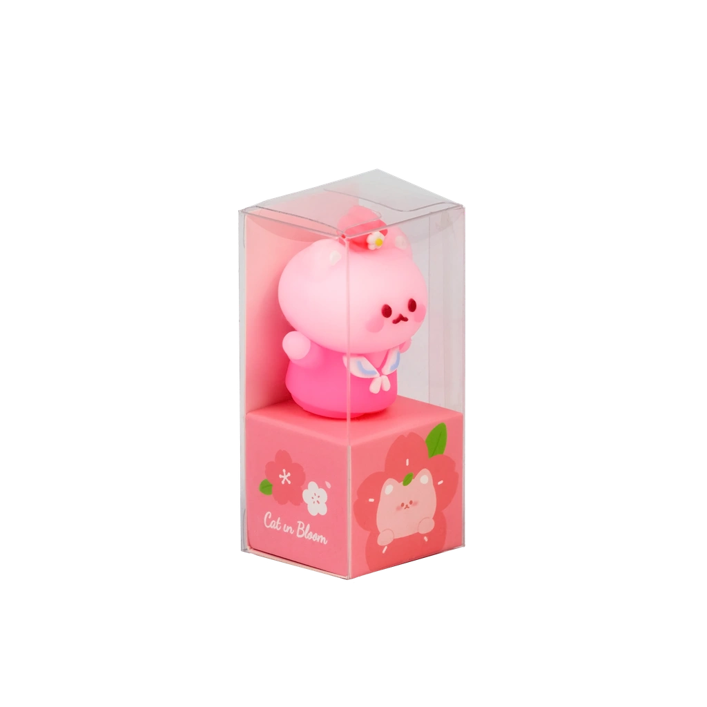 6977523133970_1.webp Bleistiftanspitzer mit Katzen-Design und Kirschblüten-Print (Rosa)