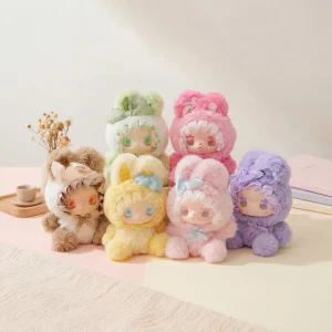 Lovely Emma Blind Box der Bunny Alliance Serie Plüschtiere mit goldenem Anhänger zum Sammeln und als Geschenkidee