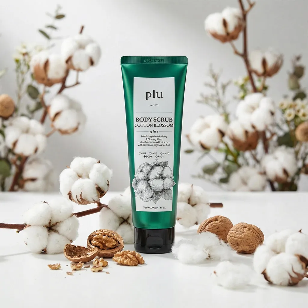 8809237071843-1.webp Cotton Blossom exfoliating body scrub, 200 ml, plu