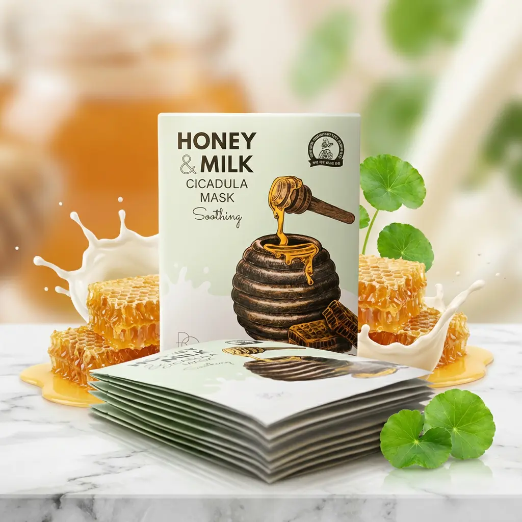 8809721243183_1.webp B.O.M Honey Milk Cicada hydrating mask