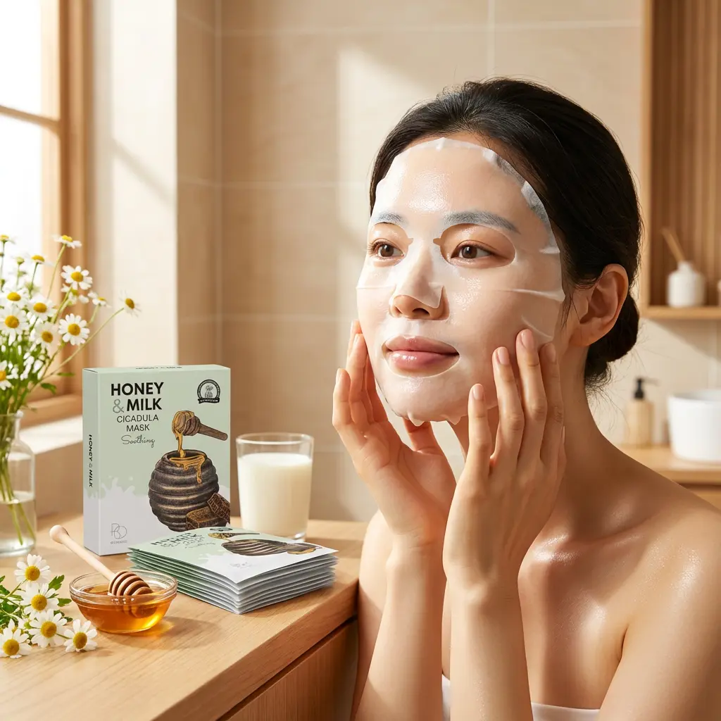 8809721243183_3.webp B.O.M Honey Milk Cicada hydrating mask