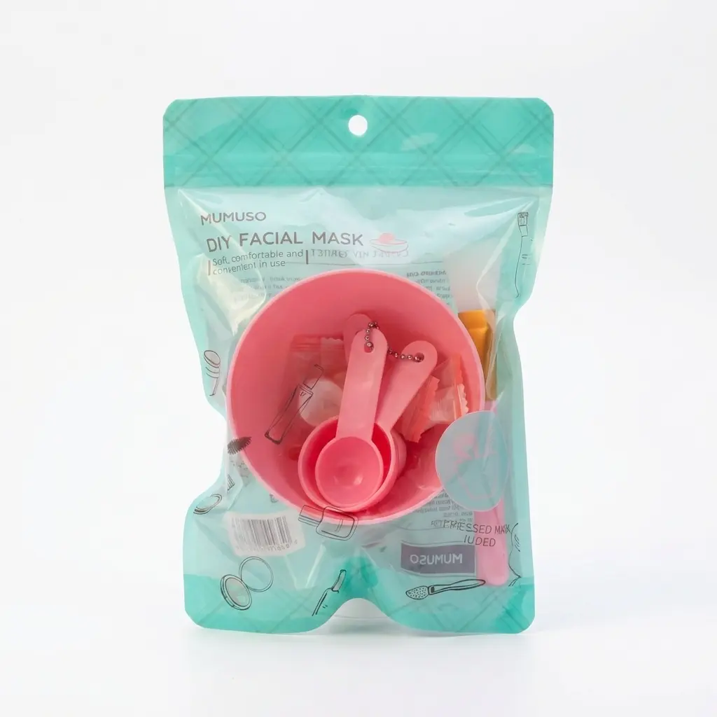 6970962428638_99 DIY Gesichtsmaske Werkzeugset mit Mischschale und Silikonpinsel (Rosa)