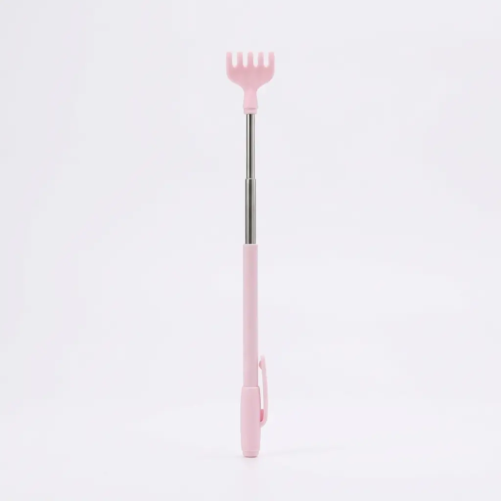 6976227009727_99 Teleskop-Rückenkratzer ausziehbar für Erwachsene (Rosa/Grün)