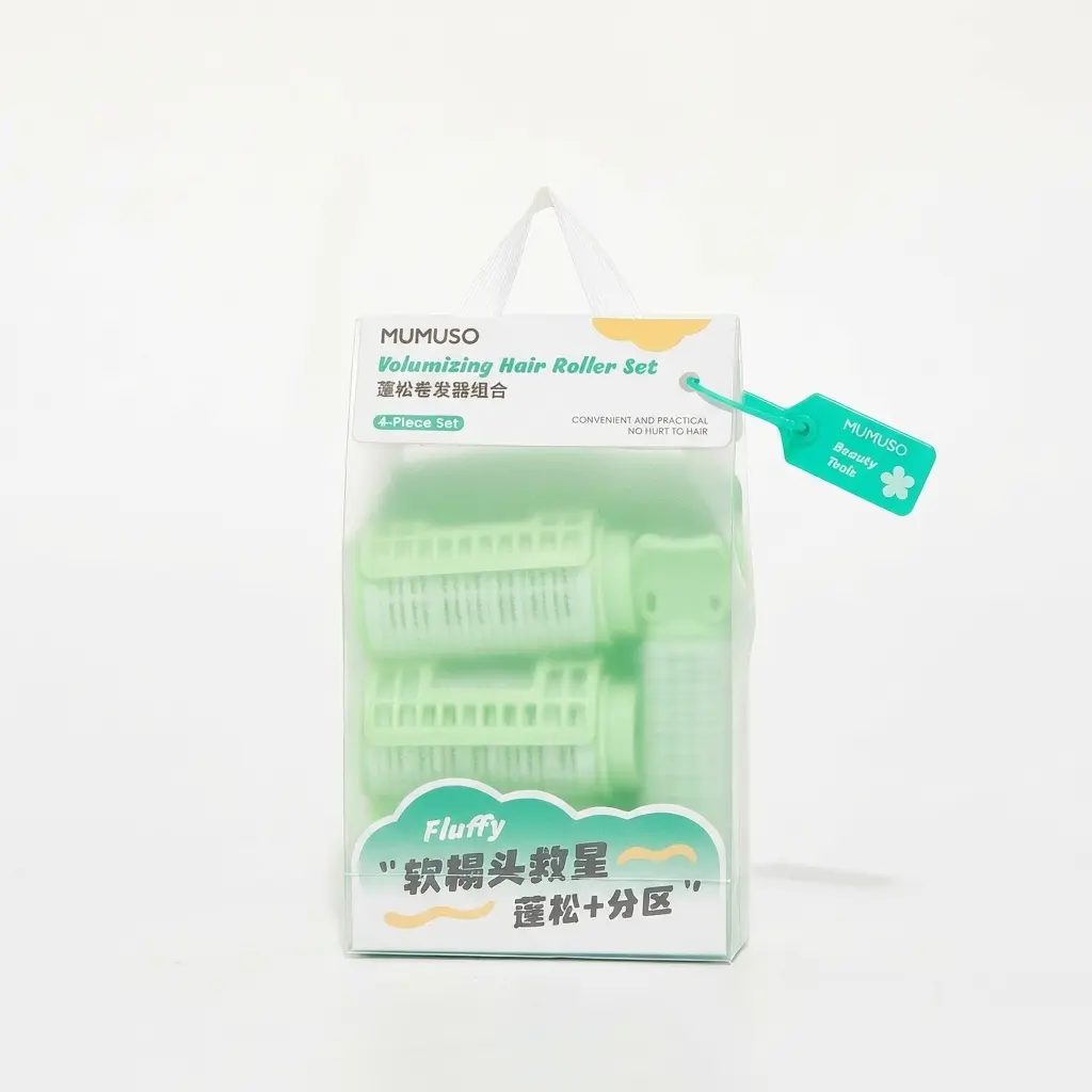 6977084550155_99 Volumen-Lockenwickler-Set aus Polypropylen und Nylon für flexibles Haarstyling (Hellgrün)