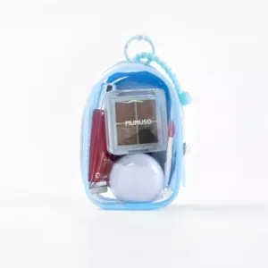 Tragbares Make-up-Set (3-teilig) Blau mit Lidschatten und Lippencreme